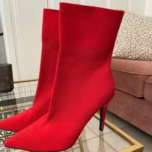Red sock boots